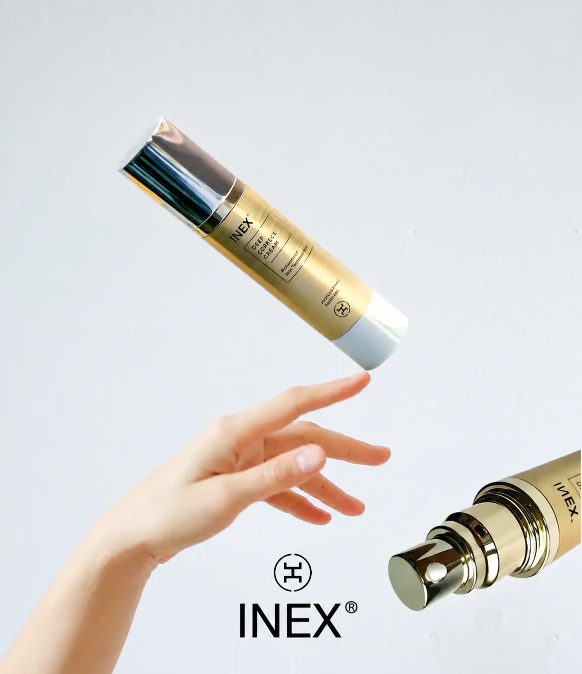 INEX sejas kopšanas produkti vieglā, dinamiskā kompozīcijā